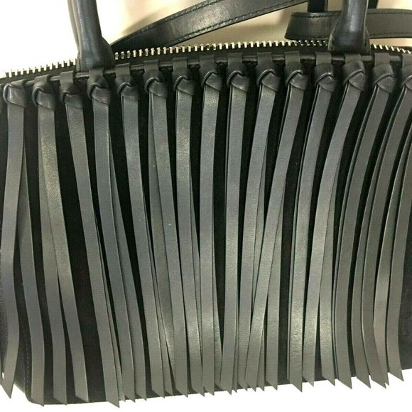 ALEXANDER WANG “Attica Fringe" Black Leather Bag - Picture 10 of 12